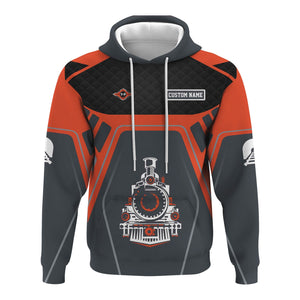 Railspirit Personalized Texas and Pacific Railway Hoodie Steam Locomotive Engine Graphic Train Zip Up Hoodie All Over Print