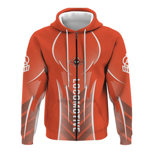 Railspirit Personalized Texas and Pacific Railway Hoodie Striking Line Style Train Zip Up Hoodie For Locomotive Lovers