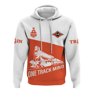 Railspirit Custom Name Texas and Pacific Railway Hoodie One Track Mind Printed Zip Hoodie