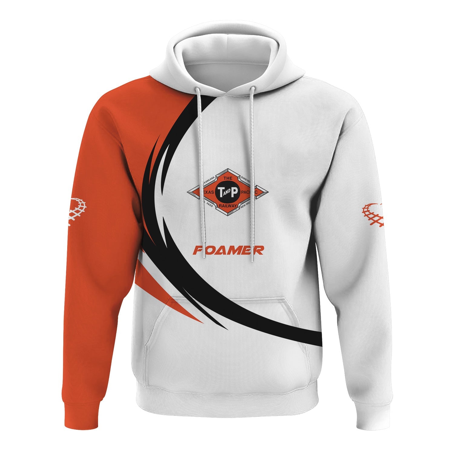 Railspirit Personalized Texas and Pacific Railway Hoodie Unique Graphic Style Zip Up Hoodie For Train Enthusiasts