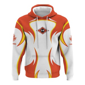 Railspirit Personalized Texas and Pacific Railway Hoodie Distinctive Flame Style Zip Up Hoodie For Steam Engine Addict