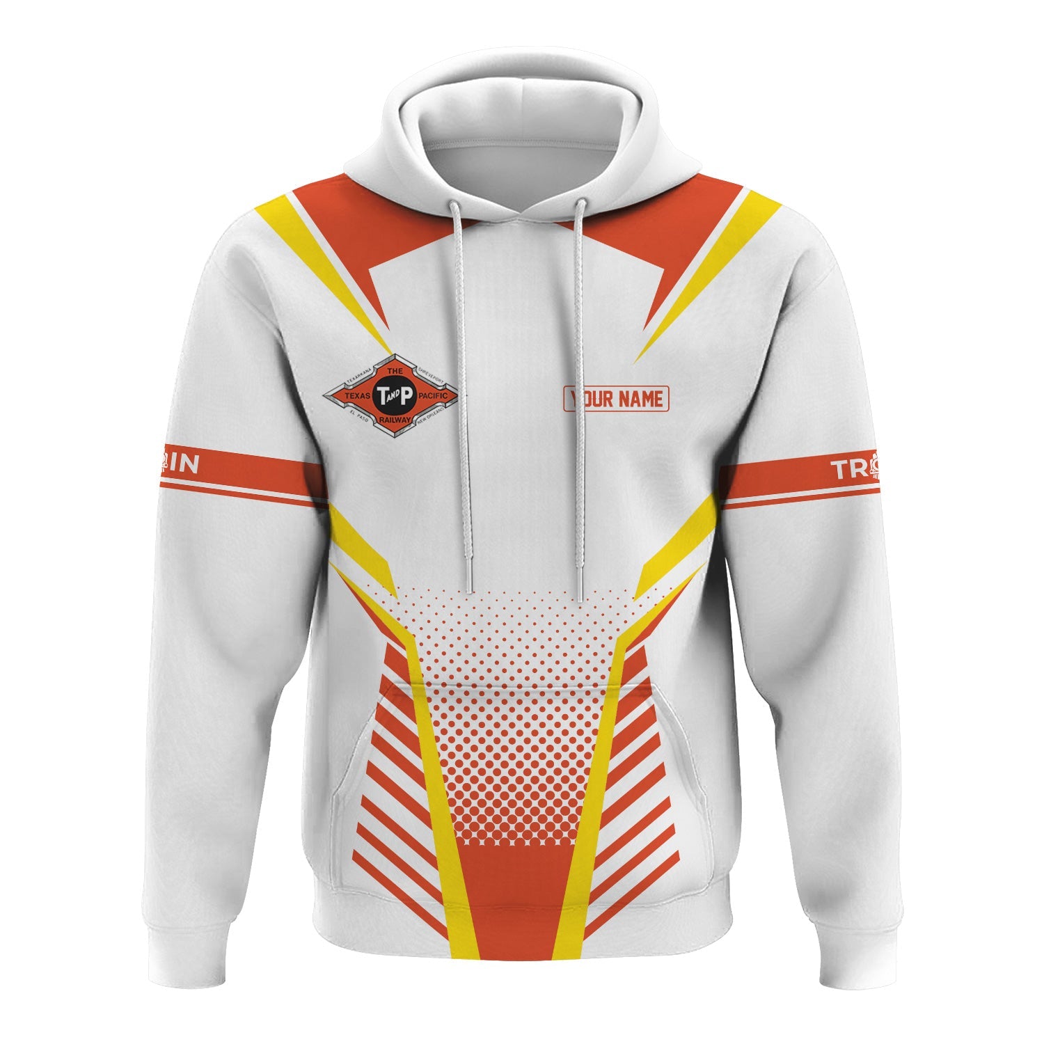 Railspirit Personalized Texas and Pacific Railway Hoodie Unisex Train Zip Hoodie All Over Print