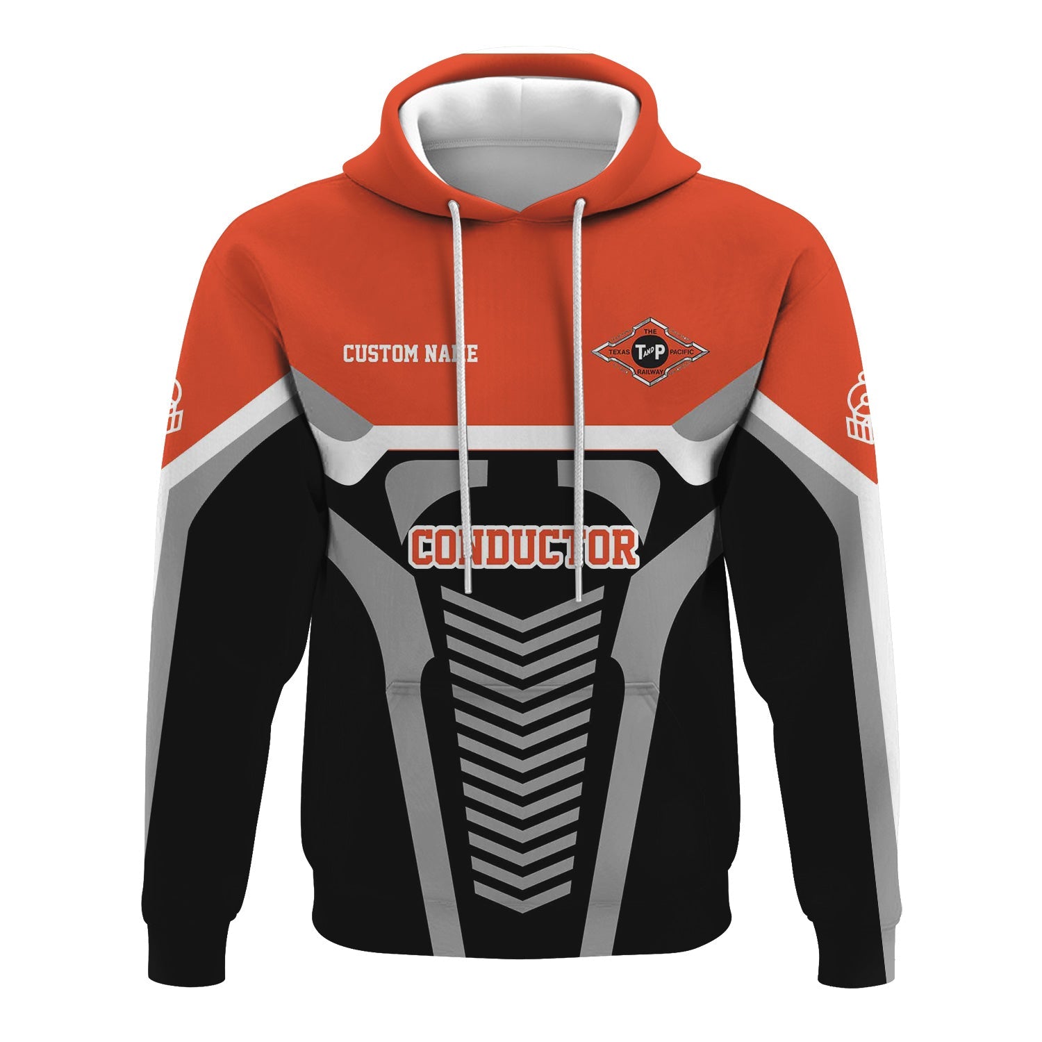 Railspirit Personalized Texas and Pacific Railway Hoodie Track-Inspired with Custom Job Position Train Zip Up Hoodie