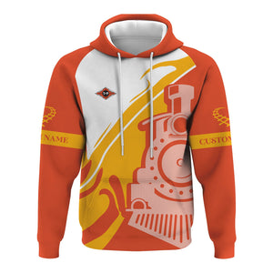 Railspirit Personalized Texas and Pacific Railway Hoodie Flame-Inspired Style Zip Up Hoodie Gift Idea For Train Lovers