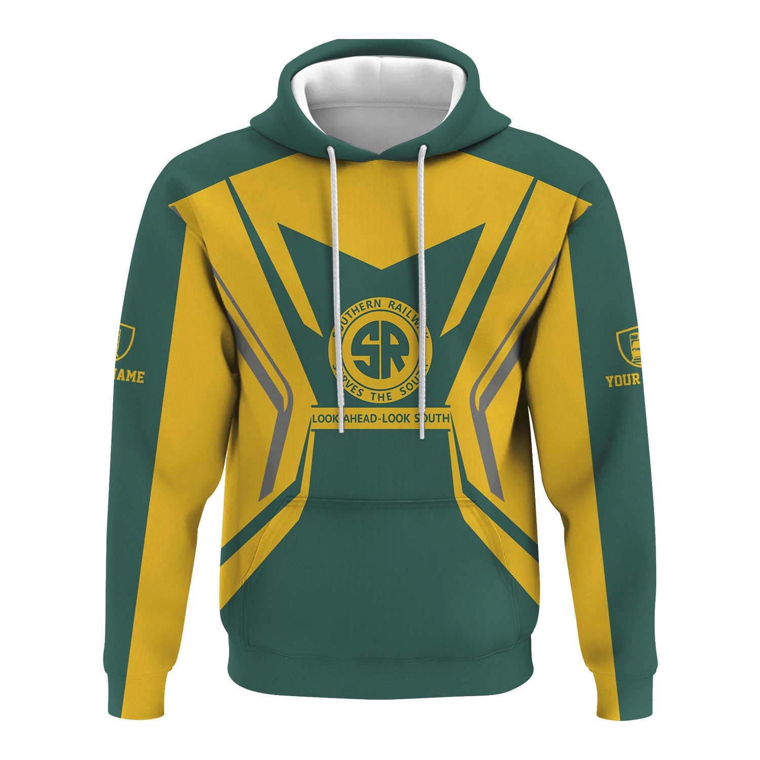 Railspirit Personalized Southern Railway U.S Hoodie Unique Style with Custom Job SOU Train Zip Up Hoodie