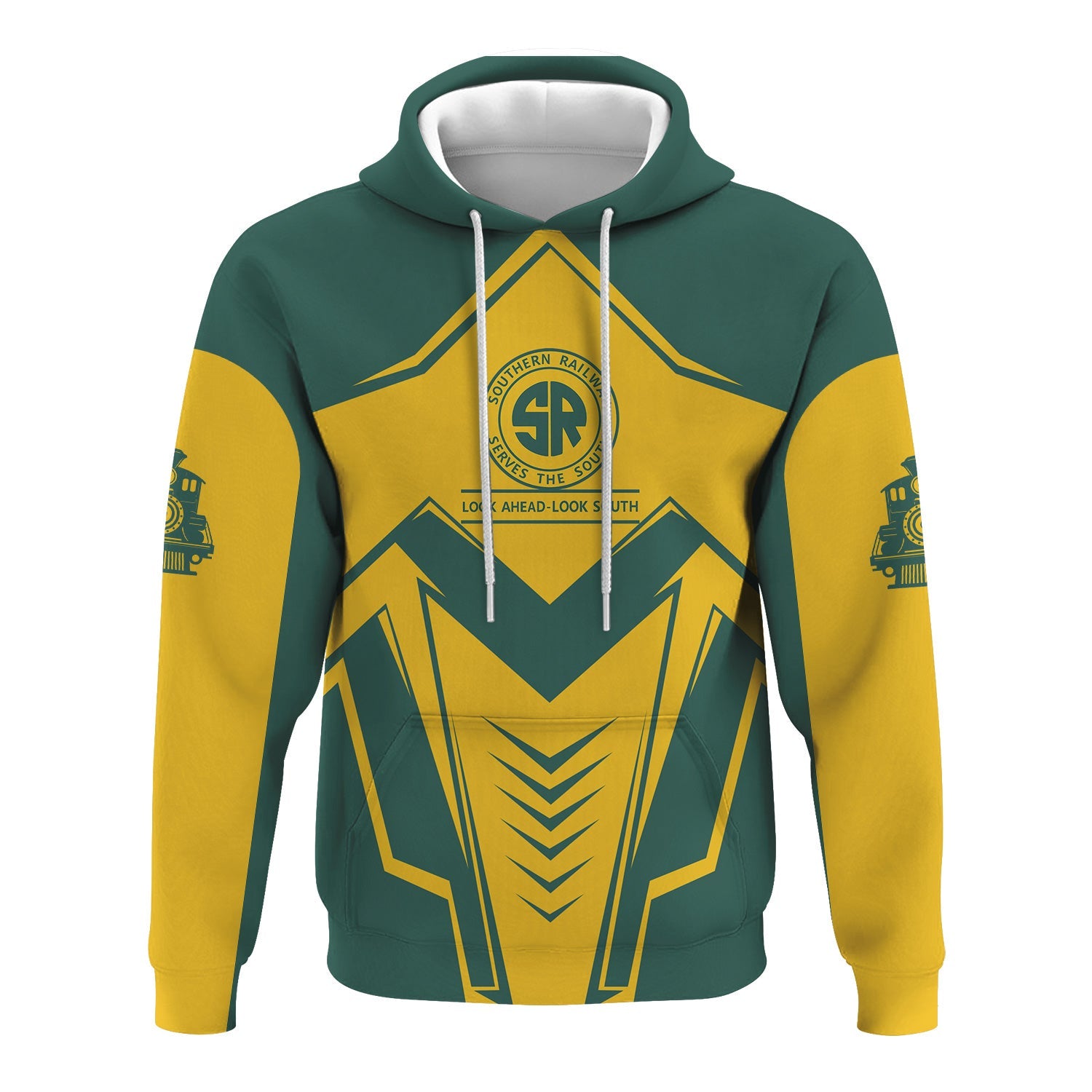 Railspirit Personalized Southern Railway U.S Hoodie Railway Trainspotter Style SOU Zip Up Hoodie Gift Idea For Foamers