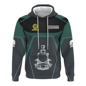 Railspirit Personalized Southern Railway U.S Hoodie Steam Locomotive Engine Graphic SOU Train Zip Up Hoodie All Over Print