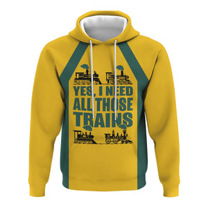 Railspirit Custom Name Southern Railway U.S Hoodie Yes I Need All Those Train SOU Printed Zip Hoodie
