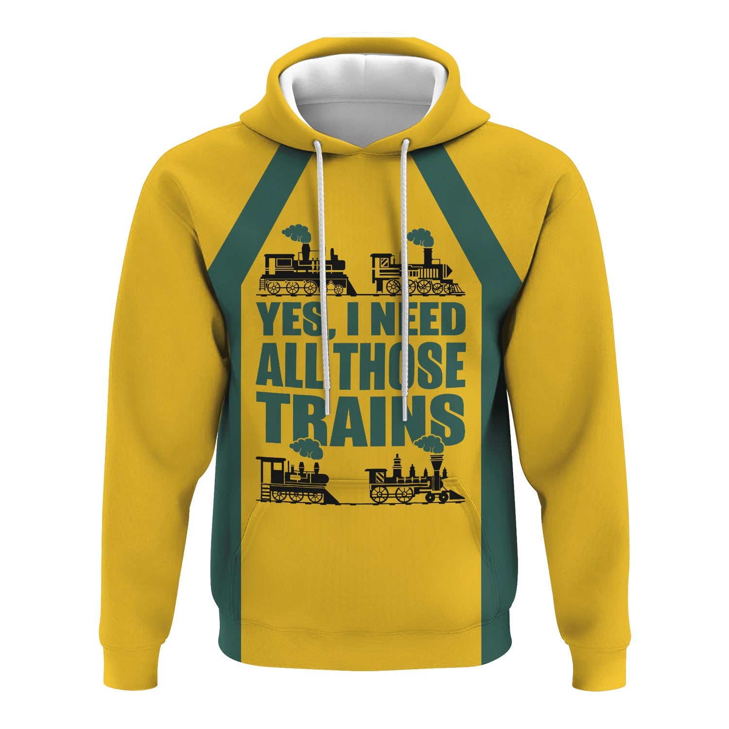 Railspirit Custom Name Southern Railway U.S Hoodie Yes I Need All Those Train SOU Printed Zip Hoodie