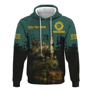 Railspirit Personalized Southern Railway U.S Hoodie Vintage Train Art Style SOU Zip Up Hoodie For Locomotive Fans