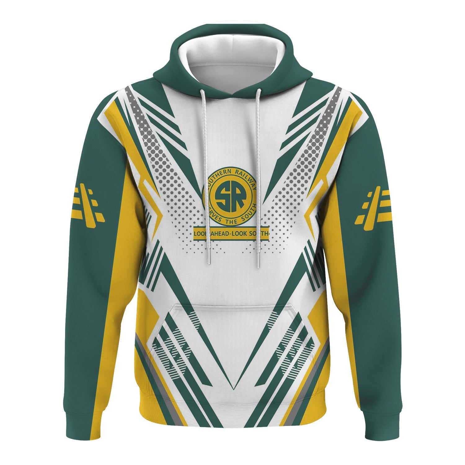 Railspirit Personalized Southern Railway U.S Hoodie Railroad Tribute Design SOU Train Zip Up Hoodie for Train Lovers