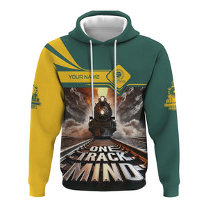 Railspirit Personalized Southern Railway U.S Hoodie One Track Mind SOU Train Printed ZIp Up Hoodie