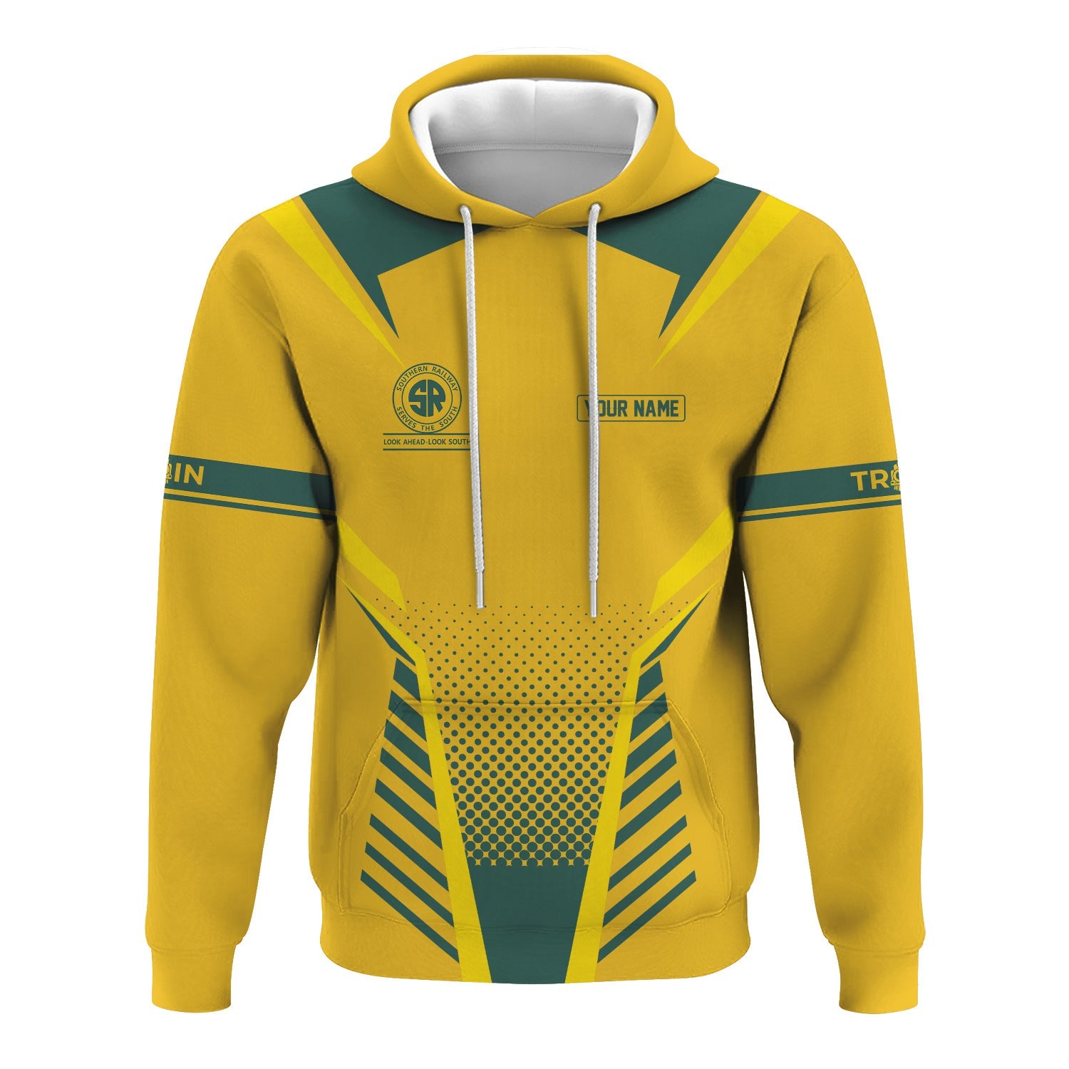 Railspirit Personalized Southern Railway U.S Hoodie Unisex SOU Train Zip Hoodie All Over Print