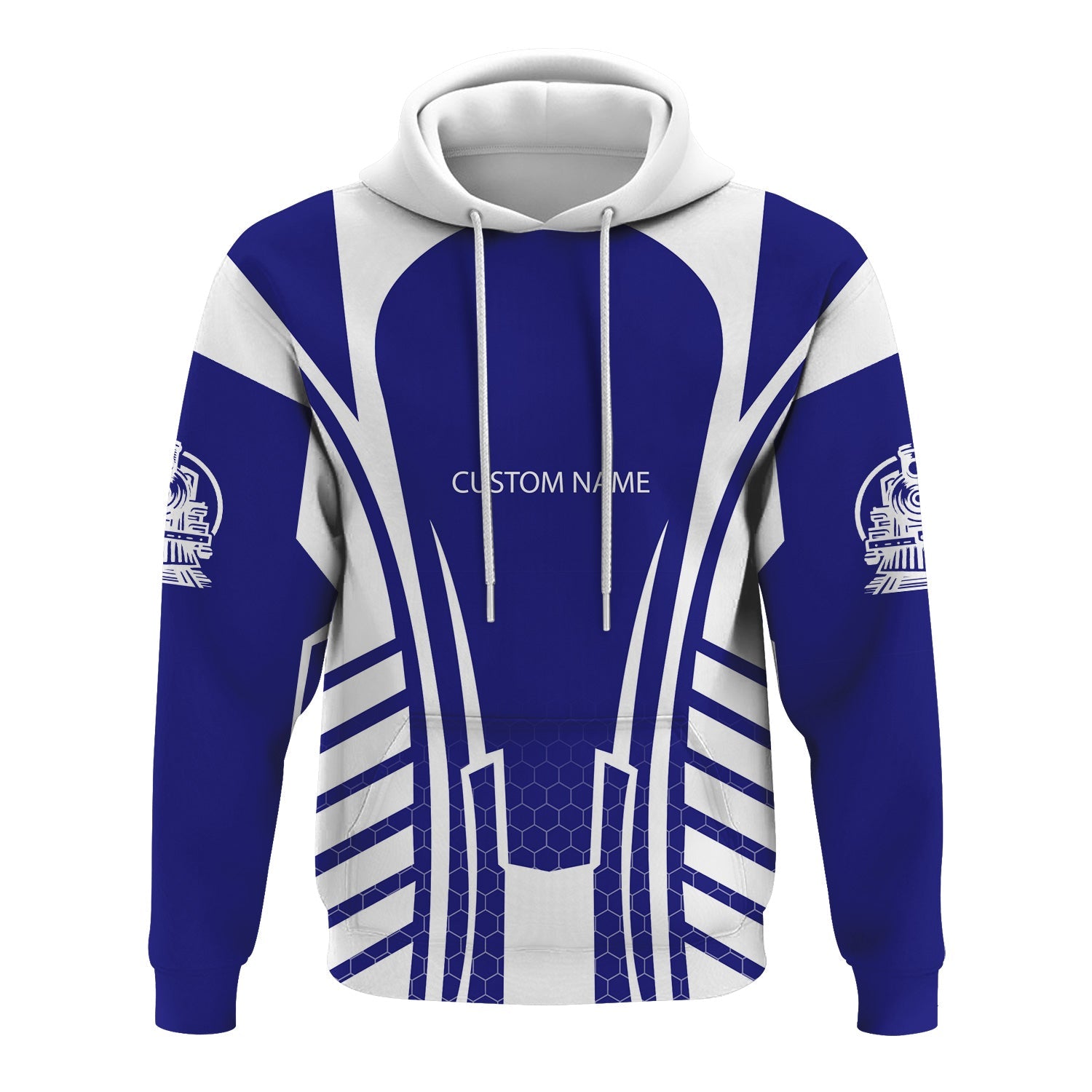 Railspirit Personalized Santa Fe ATSF Railway Hoodie Striped Railroad Style Atchison, Topeka and Santa Fe Train Zip Up Hoodie All Over Print