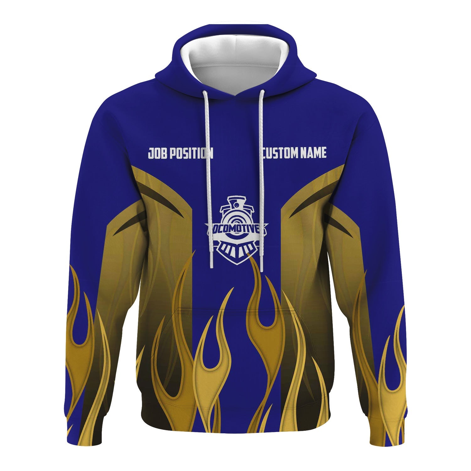 Railspirit Custom Name and Job Title Santa Fe ATSF Railway Hoodie Flame Graphic Atchison, Topeka and Santa Fe Train Zip Up Hoodie