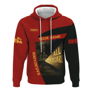 Railspirit Personalized Chicago South Shore and South Bend Railroad Hoodie All Aboard Steam Train Movie Projector Style Zip Up Hoodie