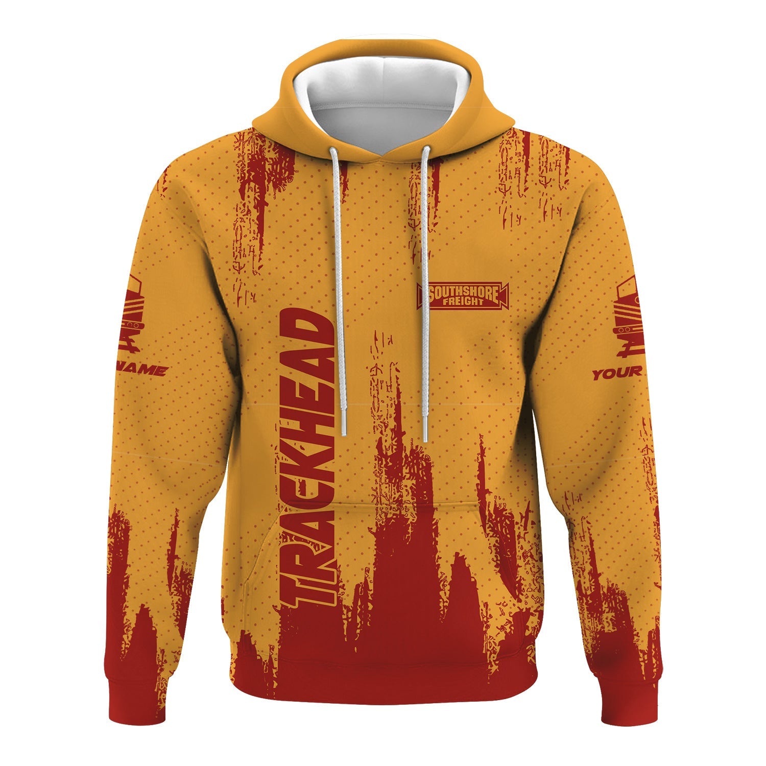 Railspirit Personalized Chicago South Shore and South Bend Railroad Hoodie Paint Impact Design Train Zip Up Hoodie for Trackhead