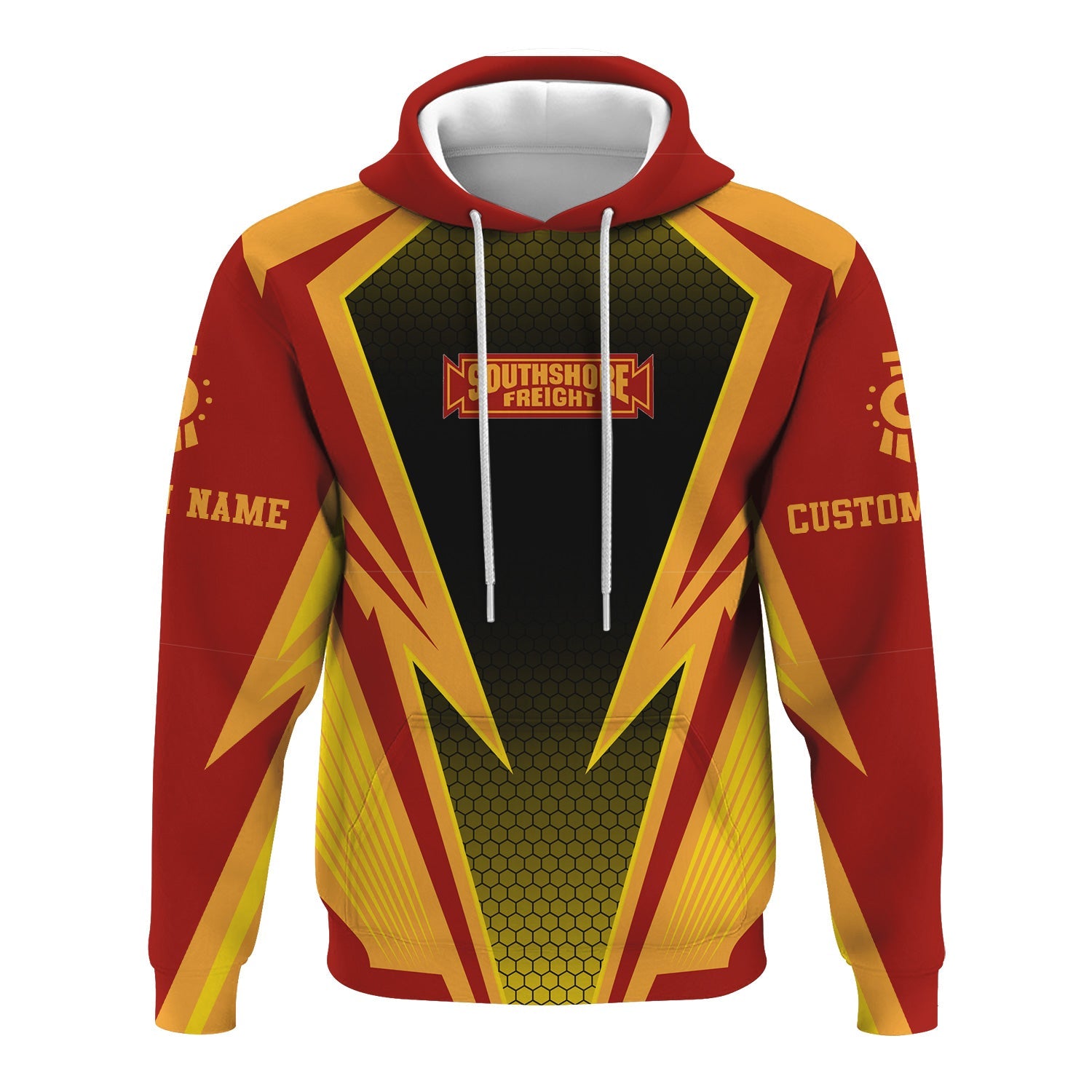 Railspirit Personalized Chicago South Shore and South Bend Railroad Hoodie Lightning Graphic Style Zip Up Hoodie Gift Idea For Train Lover