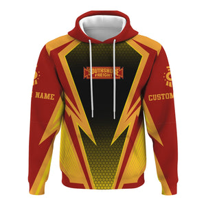 Railspirit Personalized Chicago South Shore and South Bend Railroad Hoodie Lightning Graphic Style Zip Up Hoodie Gift Idea For Train Lover