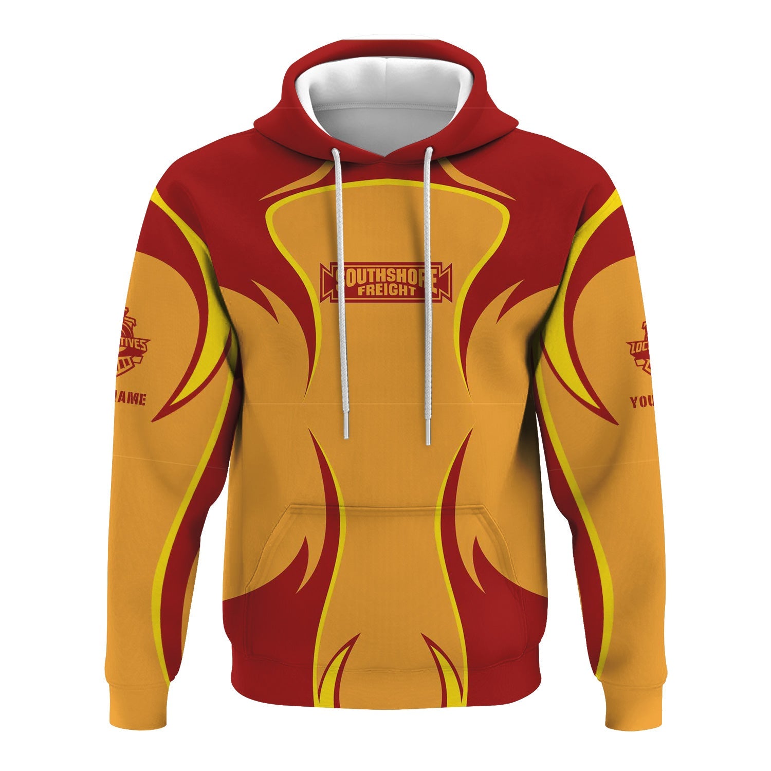 Railspirit Personalized Chicago South Shore and South Bend Railroad Hoodie Distinctive Flame Style Zip Up Hoodie For Steam Engine Addict