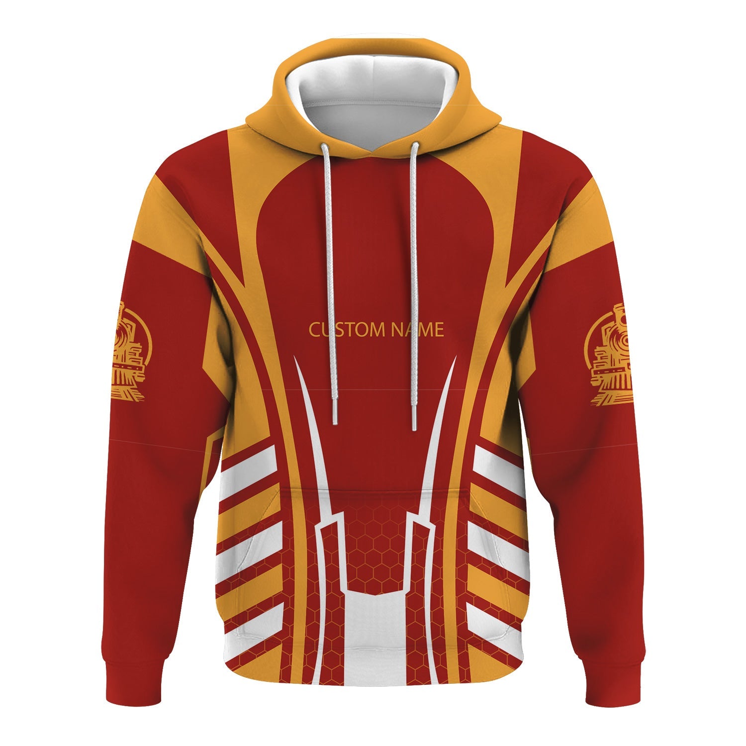 Railspirit Personalized Chicago South Shore and South Bend Railroad Hoodie Striped Railroad Style Train Zip Up Hoodie All Over Print