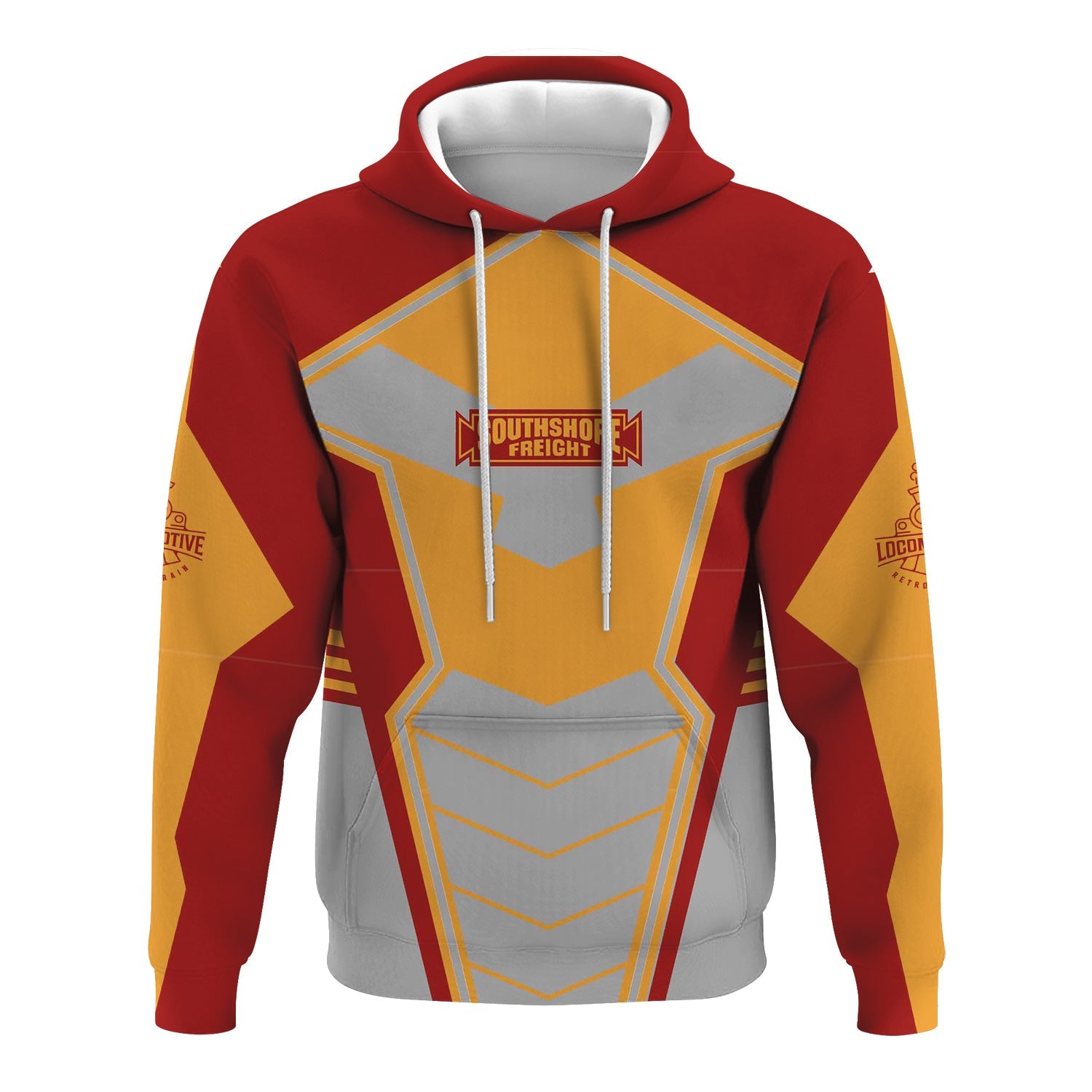 Railspirit Personalized Chicago South Shore and South Bend Railroad Hoodie Engine-Inspired Style Train Zip Up Hoodie for Railroad Fanatic