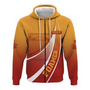 Railspirit Personalized Chicago South Shore and South Bend Railroad Hoodie Railway-Themed Style Zip Up Hoodie Gift Idea For Trainspotter