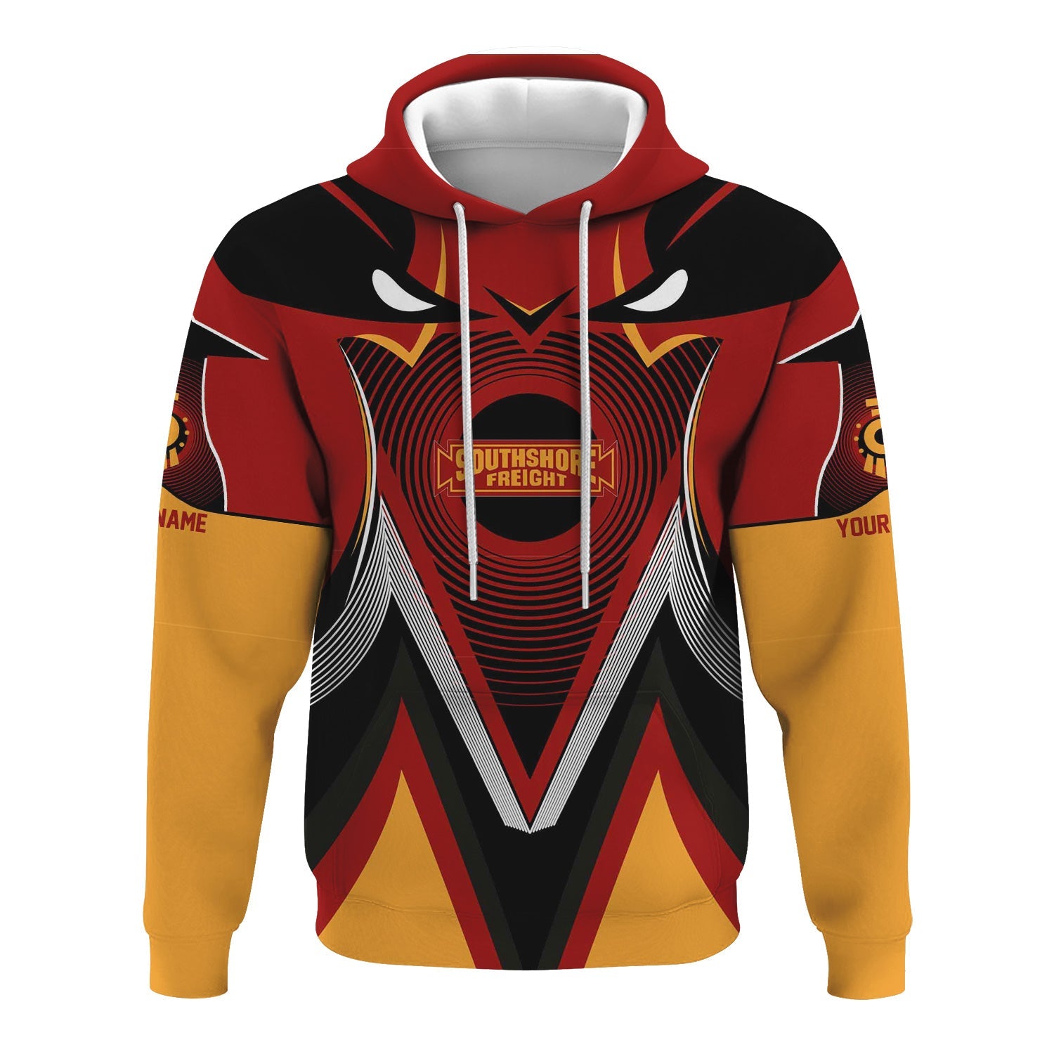 Railspirit Personalized Chicago South Shore and South Bend Railroad Hoodie Vibrant Graphic Pattern Zip Up Hoodie For Train Enthusiasts