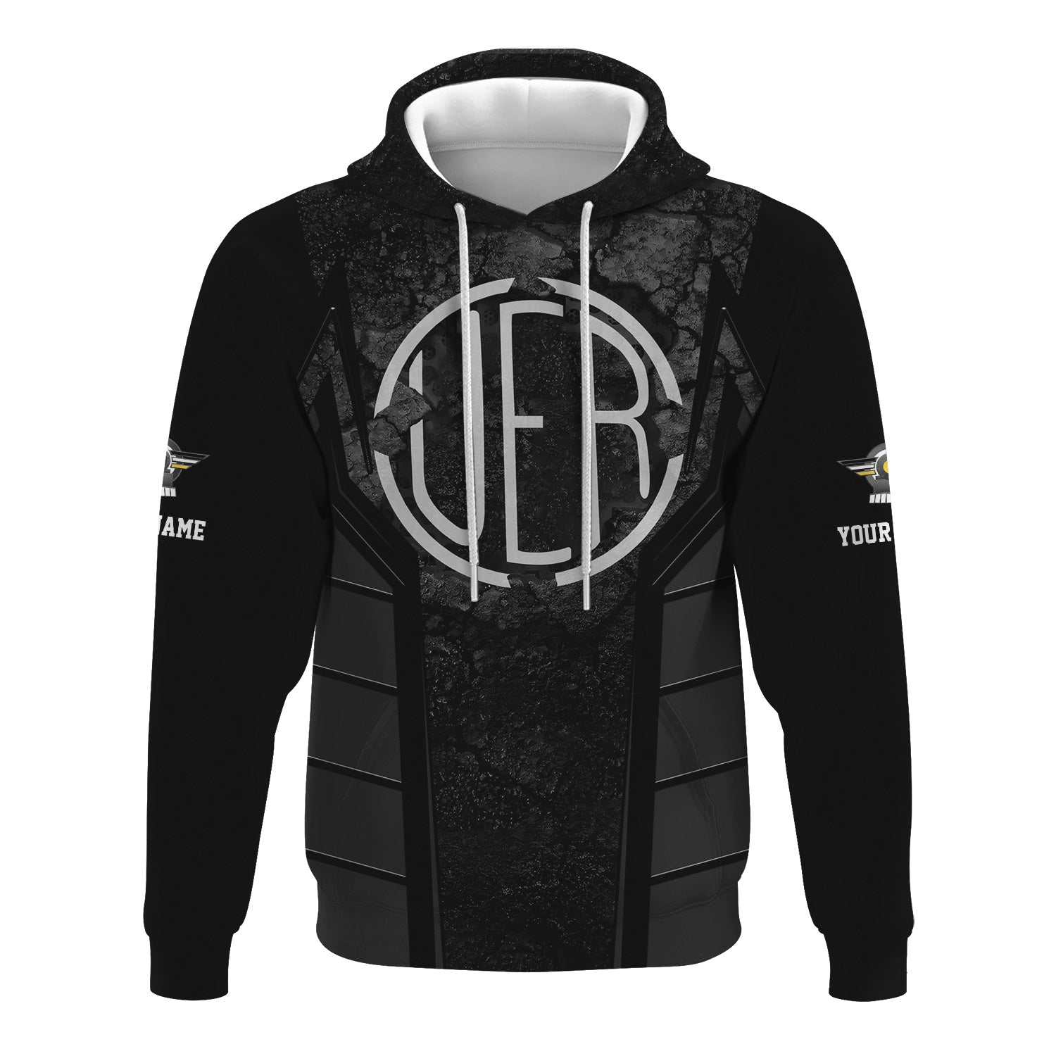 Railspirit Personalized Union Electric Railway Hoodie Cracked Metal Design Train Zip Up Hoodie for Rail Enthusiasts