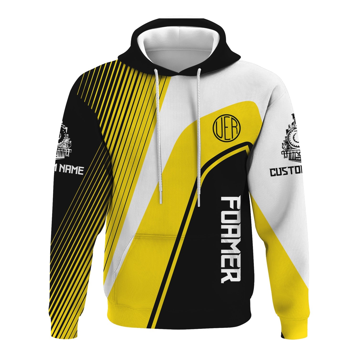 Railspirit Personalized Union Electric Railway Hoodie Vibrant Striking Style Zip Up Hoodie For Rail Enthusiasts