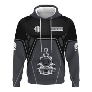 Railspirit Personalized Union Electric Railway Hoodie Steam Locomotive Engine Graphic Train Zip Up Hoodie All Over Print