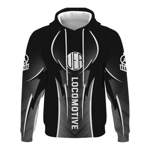 Railspirit Personalized Union Electric Railway Hoodie Striking Line Style Train Zip Up Hoodie For Locomotive Lovers