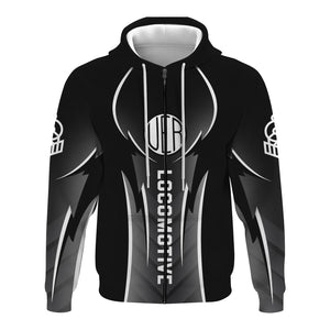 Railspirit Personalized Union Electric Railway Hoodie Striking Line Style Train Zip Up Hoodie For Locomotive Lovers