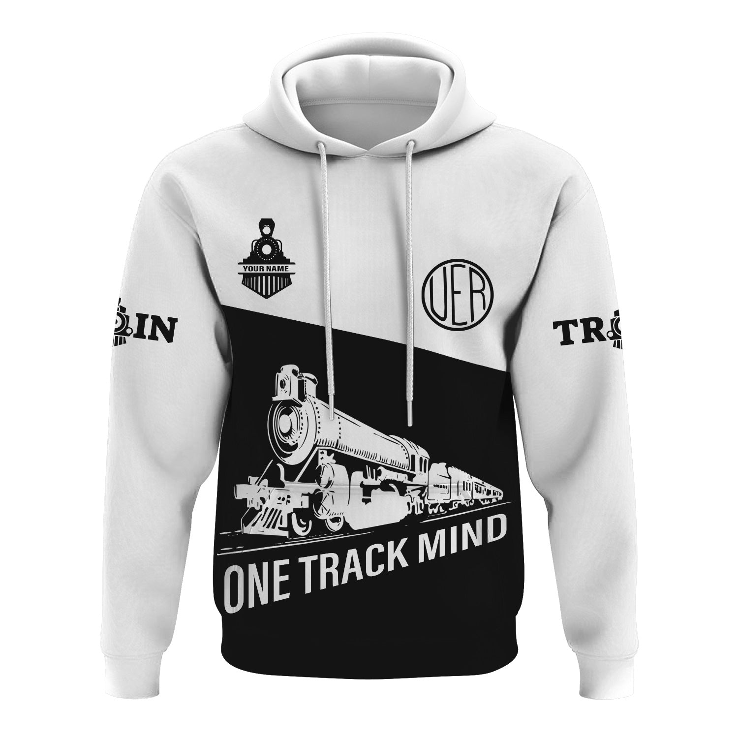 Railspirit Custom Name Union Electric Railway Hoodie One Track Mind Printed Zip Hoodie
