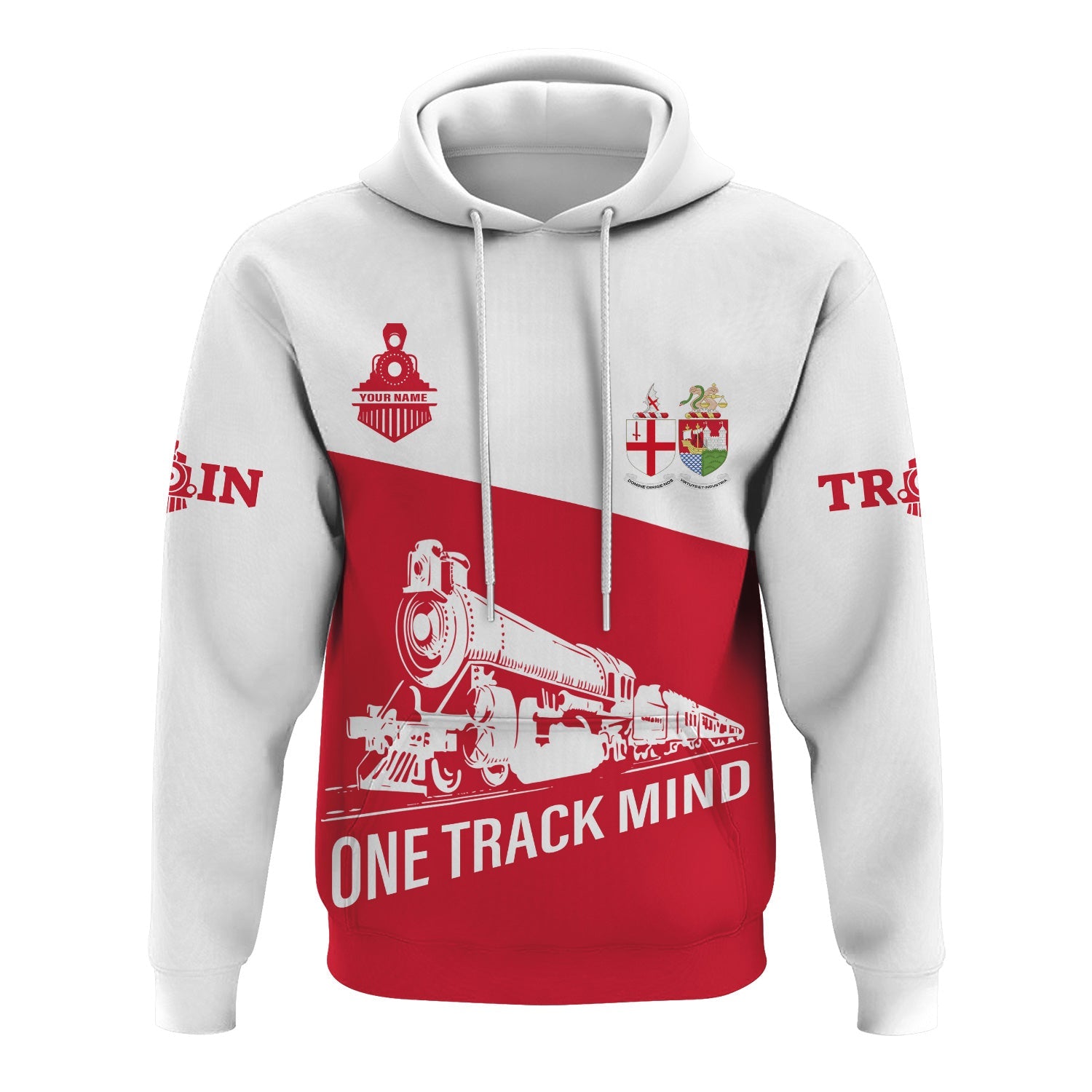 Railspirit Custom Name Great Western Railway Hoodie One Track Mind Printed Zip Hoodie