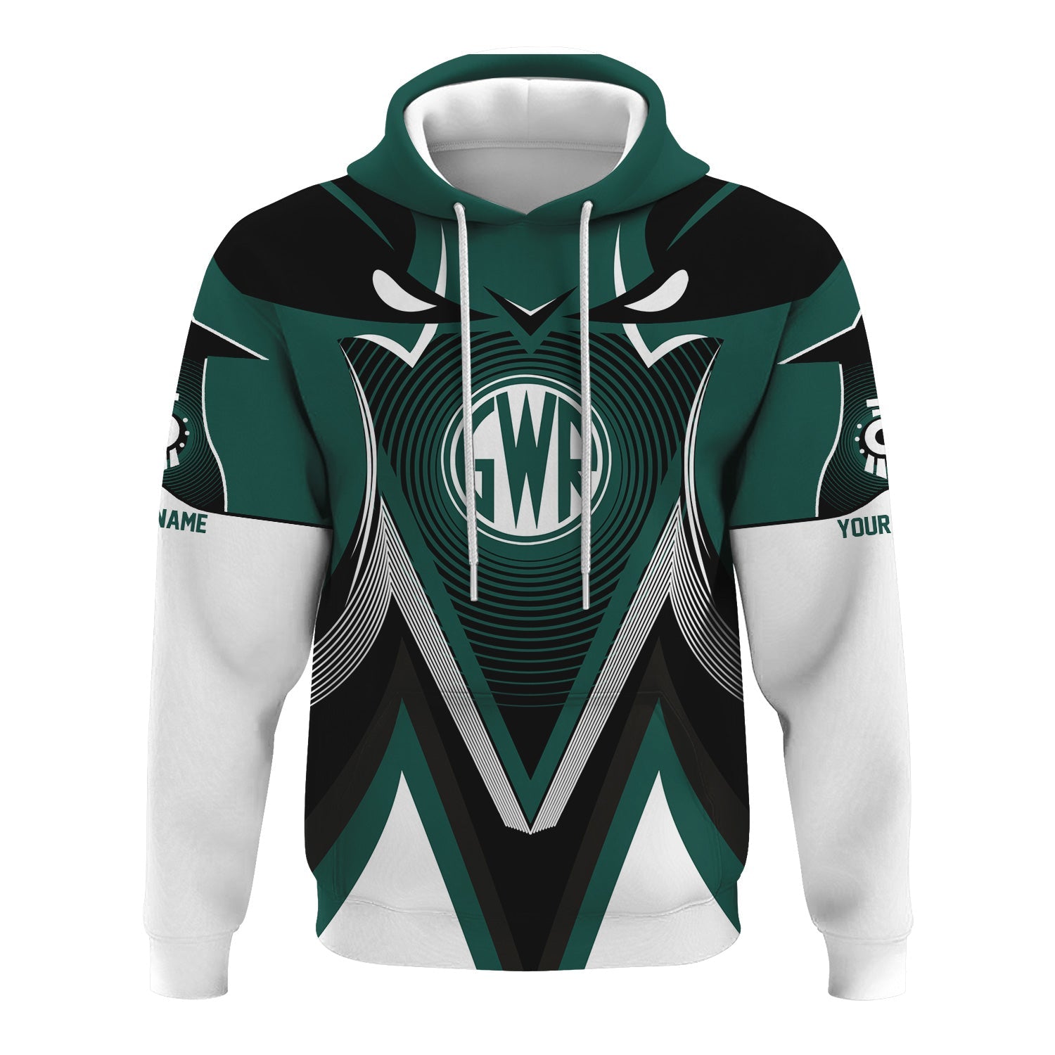 Railspirit Personalized Great Western Railway Hoodie Vibrant Graphic Pattern Zip Up Hoodie For Train Enthusiasts