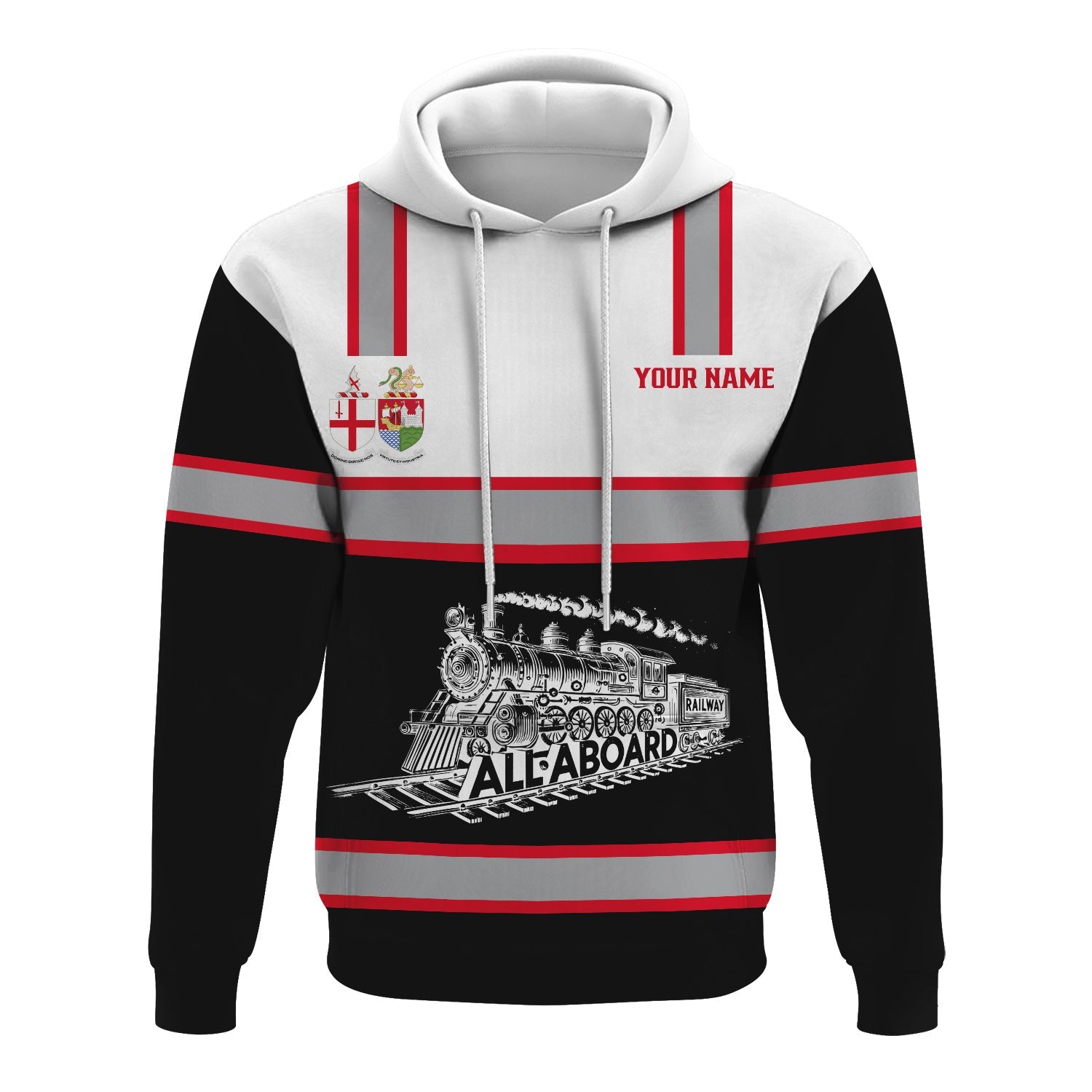 Railspirit Custom Name Great Western Railway Hoodie Eat Train Sleep Repeat Printed Train Zip Hoodie