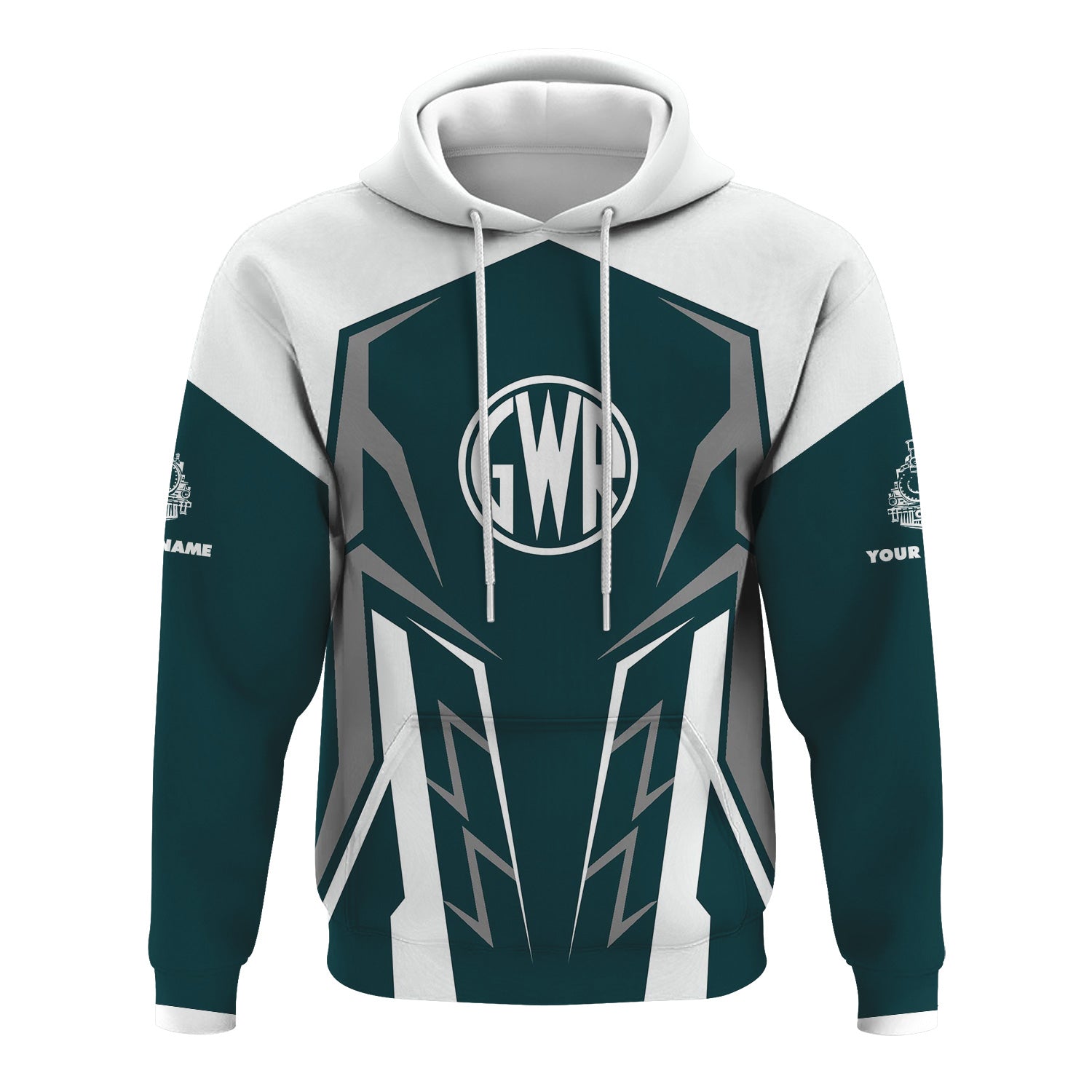 Railspirit Personalized Great Western Railway Hoodie Futuristic Design with Custom Job Train Zip Up Hoodie