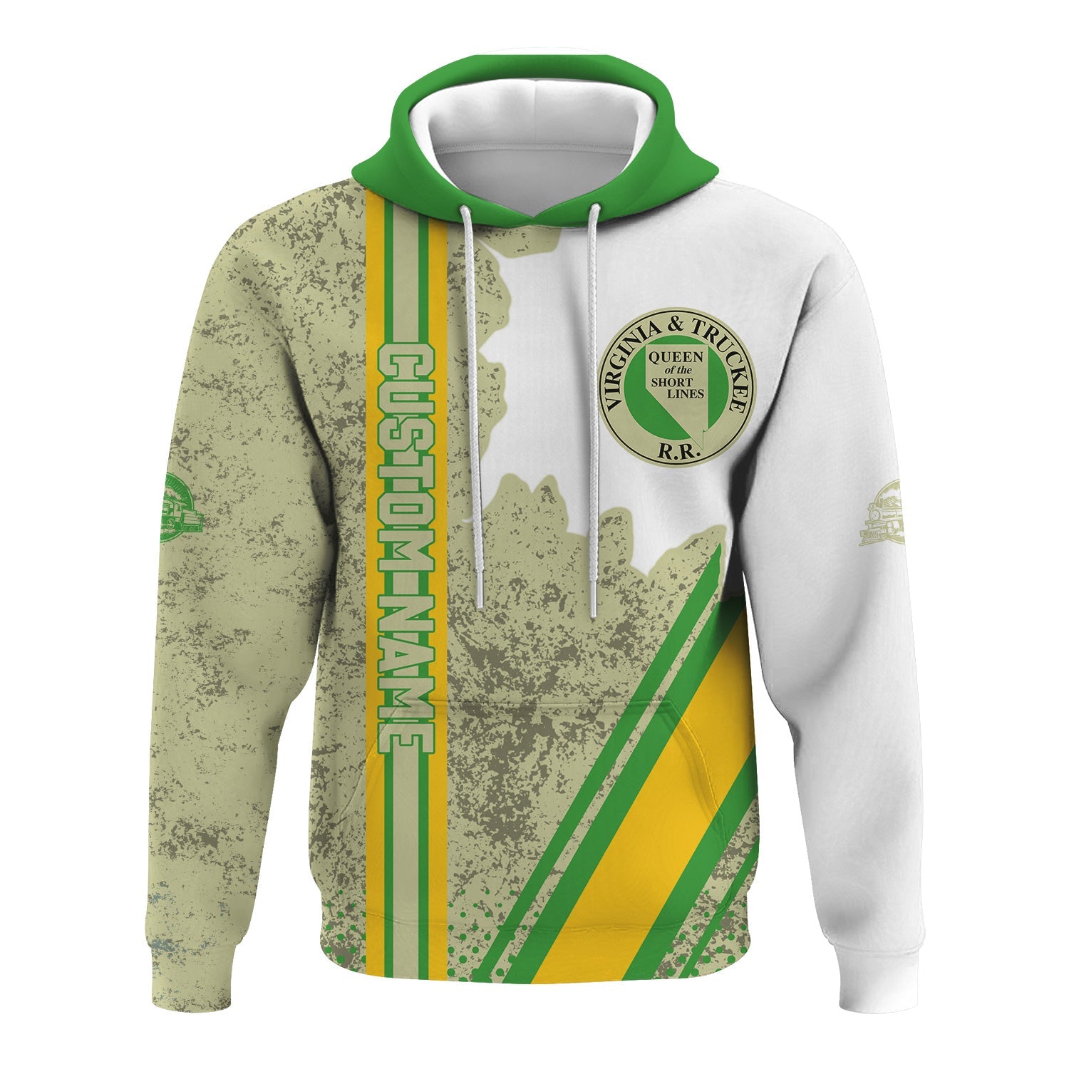 Railspirit Personalized Virginia & Truckee Railroad Hoodie All Over Printed Unisex Zip Up Hoodie