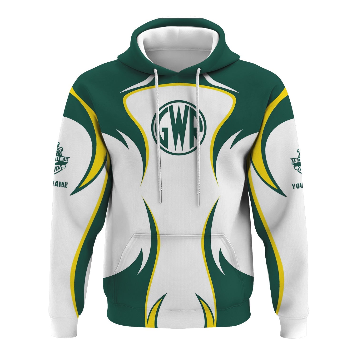 Railspirit Personalized Great Western Railway Hoodie Distinctive Flame Style Zip Up Hoodie For Steam Engine Addict