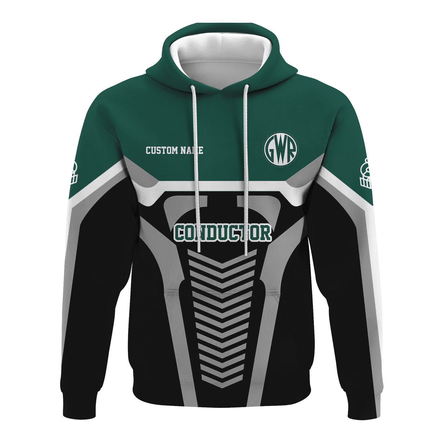 Railspirit Personalized Great Western Railway Hoodie Track-Inspired with Custom Job Position Train Zip Up Hoodie