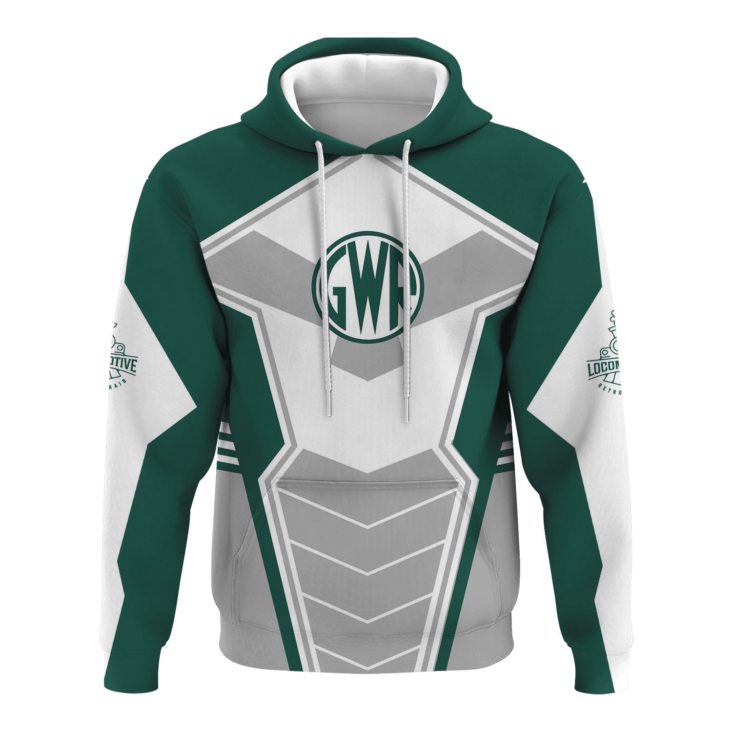 Railspirit Personalized Great Western Railway Hoodie Engine-Inspired Style Train Zip Up Hoodie for Railroad Fanatic