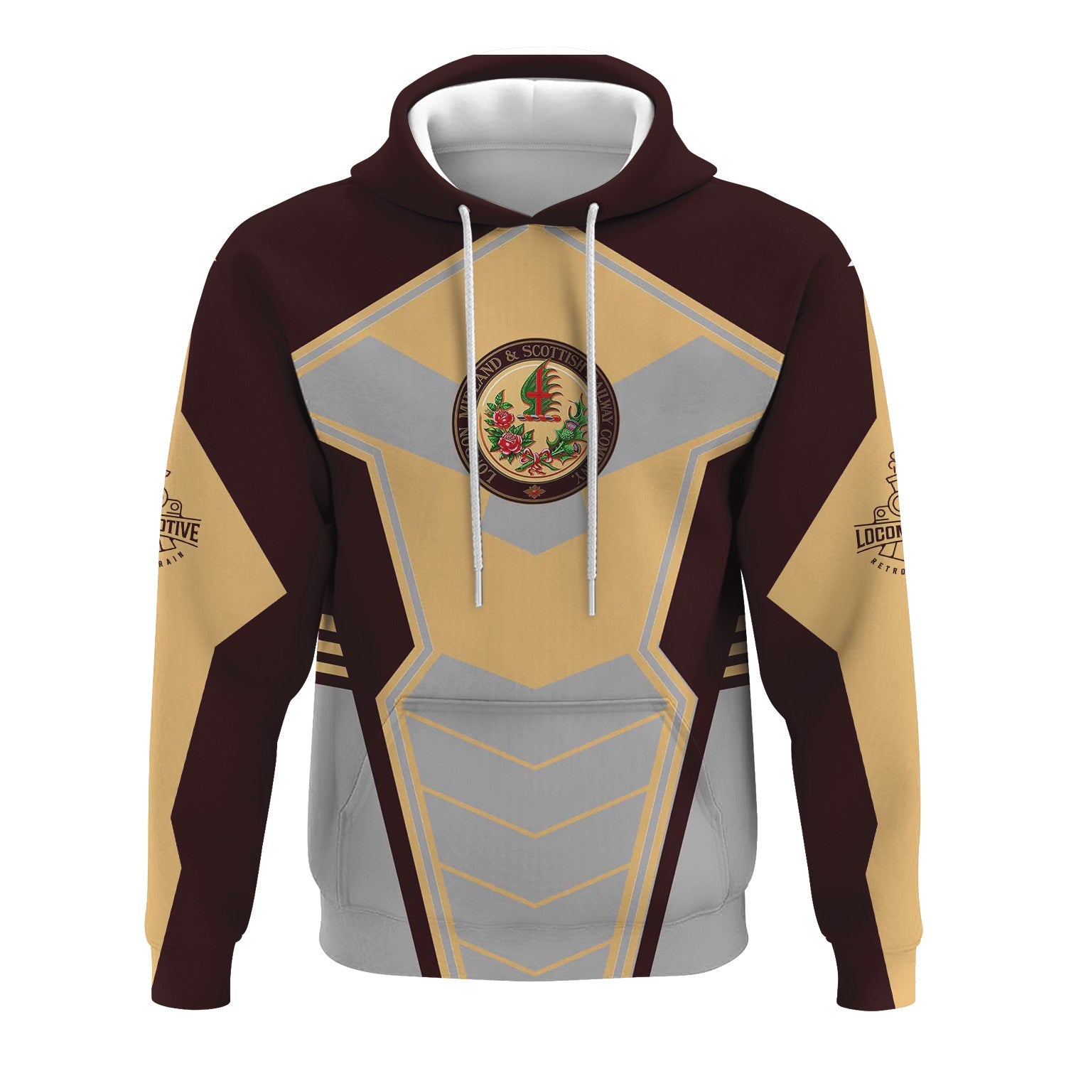 Railspirit Personalized London, Midland and Scottish Railway Hoodie Engine-Inspired Style Train Zip Up Hoodie for Railroad Fanatic