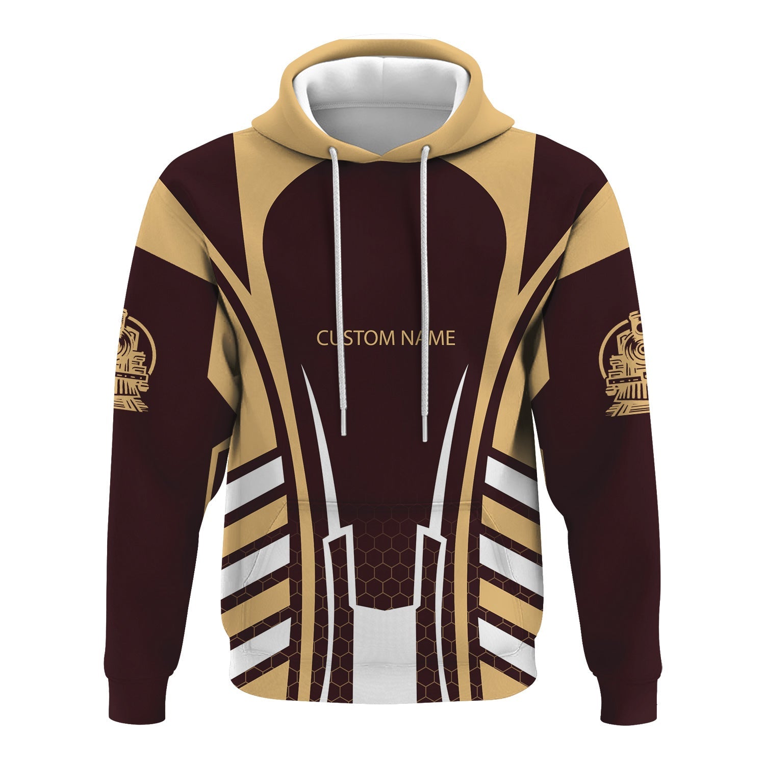 Railspirit Personalized London, Midland and Scottish Railway Hoodie Striped Railroad Style Train Zip Up Hoodie All Over Print
