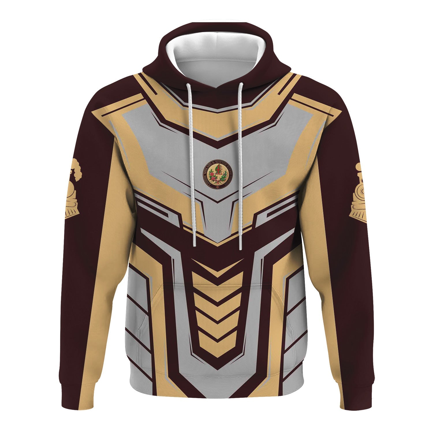 Railspirit Personalized London, Midland and Scottish Railway Hoodie Armor-Inspired Design Train Zip Up Hoodie All Over Print