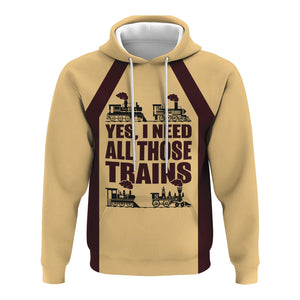 Railspirit Custom Name London, Midland and Scottish Railway Hoodie Yes I Need All Those Train Printed Zip Hoodie