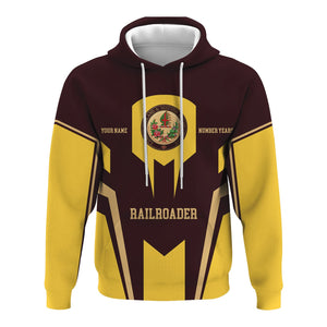 Railspirit Personalized London, Midland and Scottish Railway Hoodie Custom Year Railroader Zip Up Hoodie Gift Idea For Train Lover