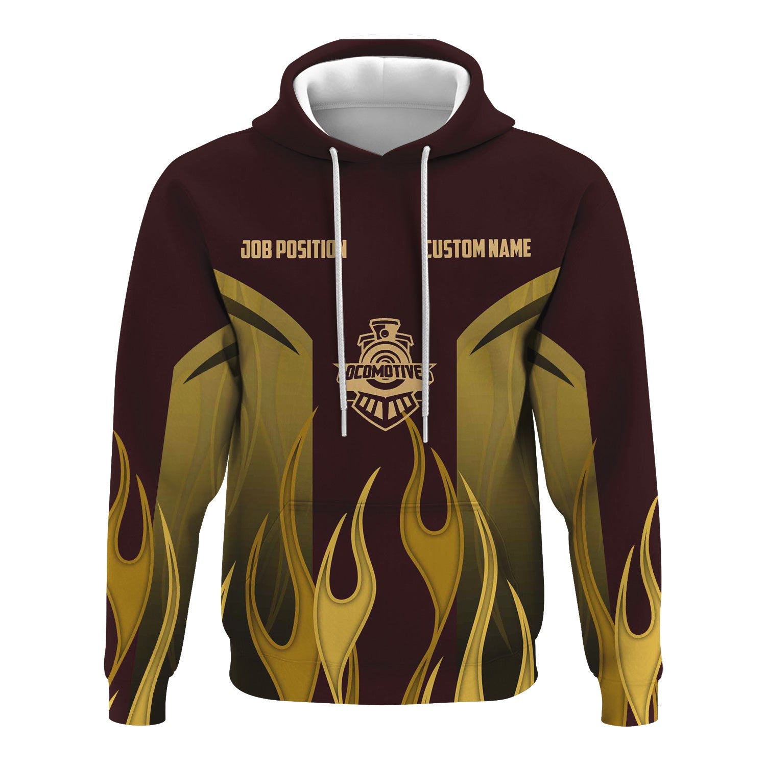 Railspirit Custom Name and Job Title London, Midland and Scottish Railway Hoodie Flame Graphic Train Zip Up Hoodie