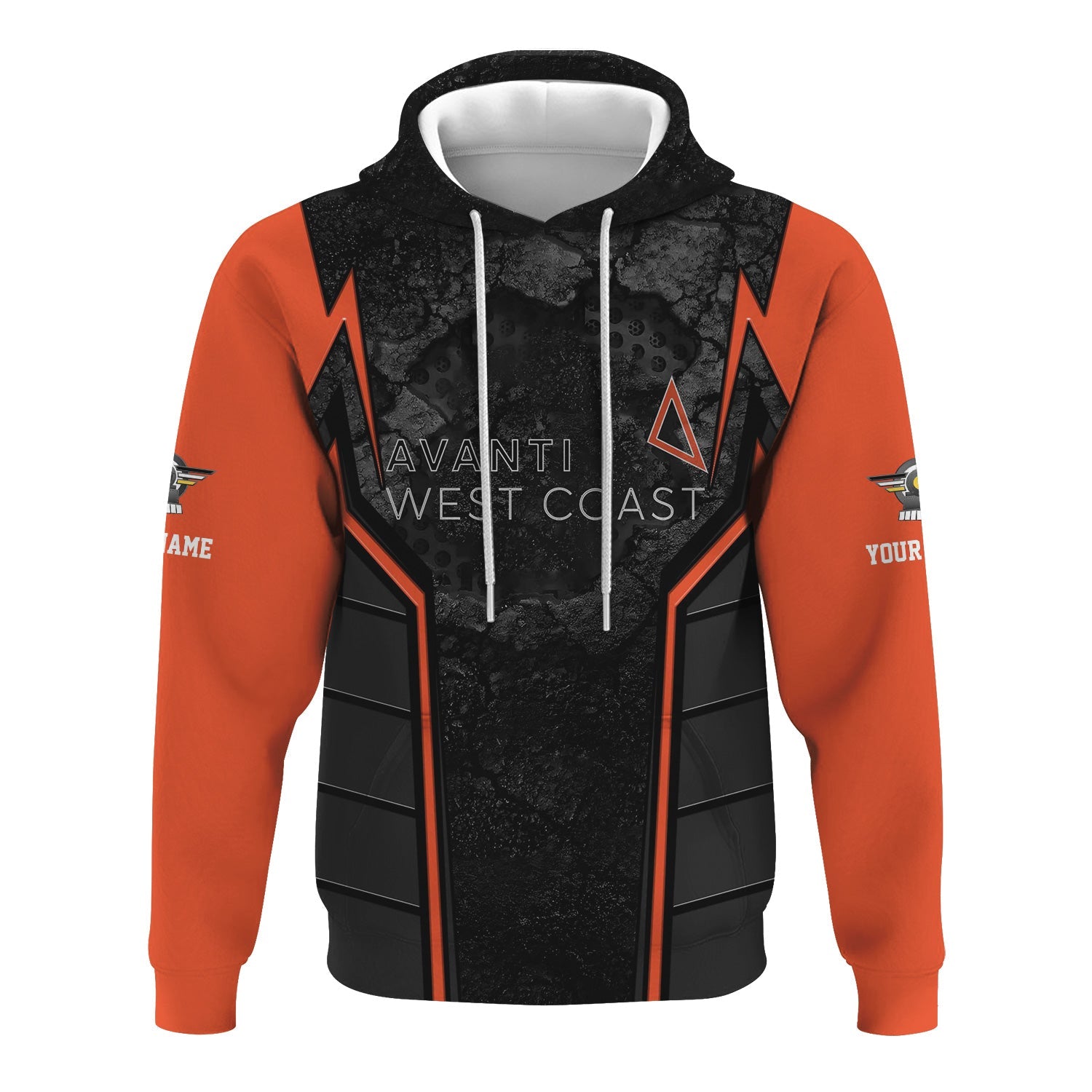 Railspirit Personalized Avanti West Coast Hoodie Cracked Metal Design Train Zip Up Hoodie for Rail Enthusiasts