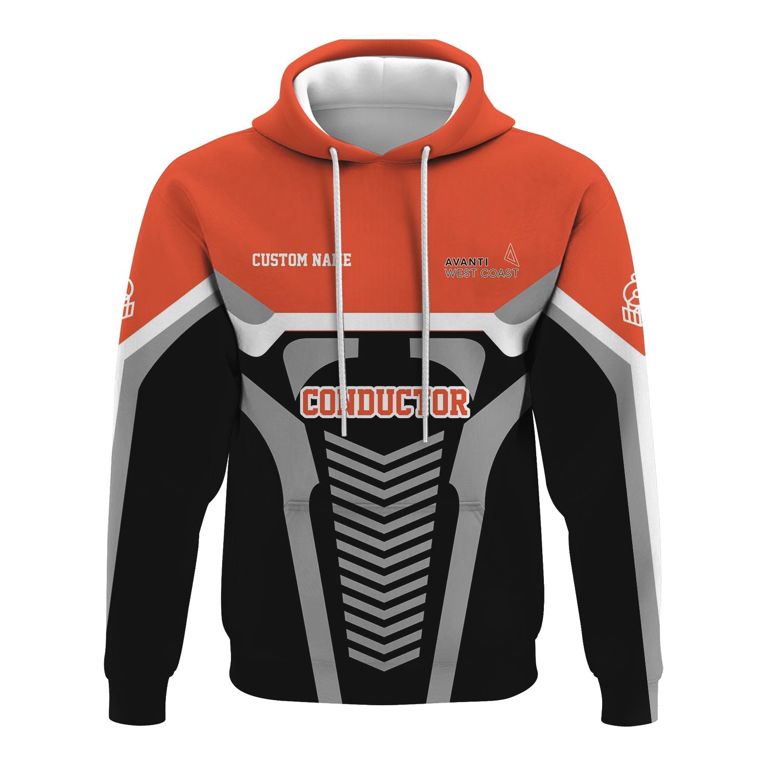 Railspirit Personalized Avanti West Coast Hoodie Track-Inspired with Custom Job Position Train Zip Up Hoodie